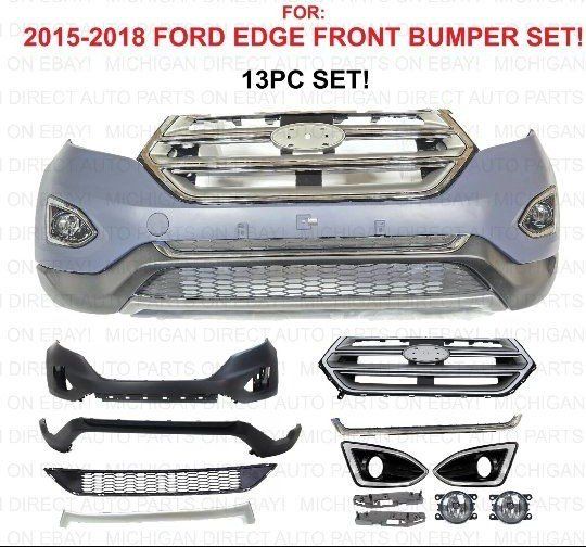 2015-2018 Ford Edge Front Bumper Full Assembly 13PC Set
