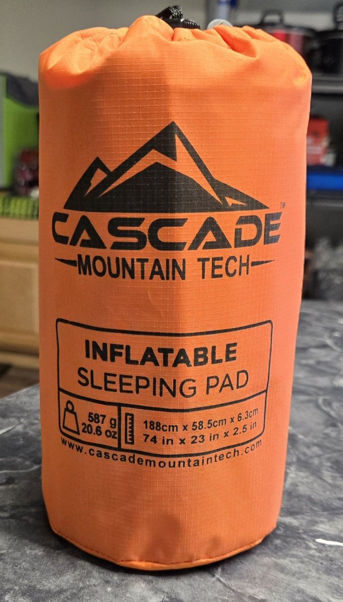 Cascade Mountain Tech Inflatable Sleeping Pad - Lightweight, Compact 74"x23" Camping Mat