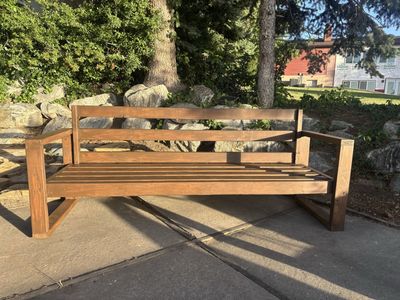 Custom Handmade Outdoor Bench – Solid Wood – Stained & Sealed