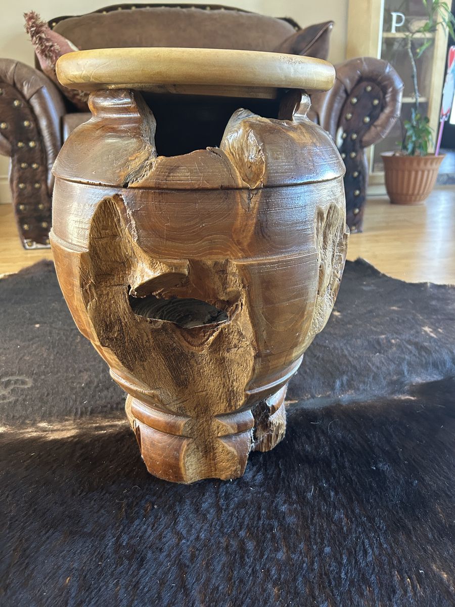 Unique one of a kind hollow tree end table