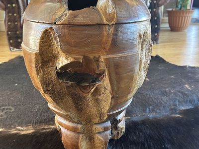 Unique one of a kind hollow tree end table