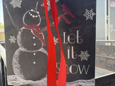 Chalkboard Style "Let it Snow" Christmas Decor with Snowman & Cardinal