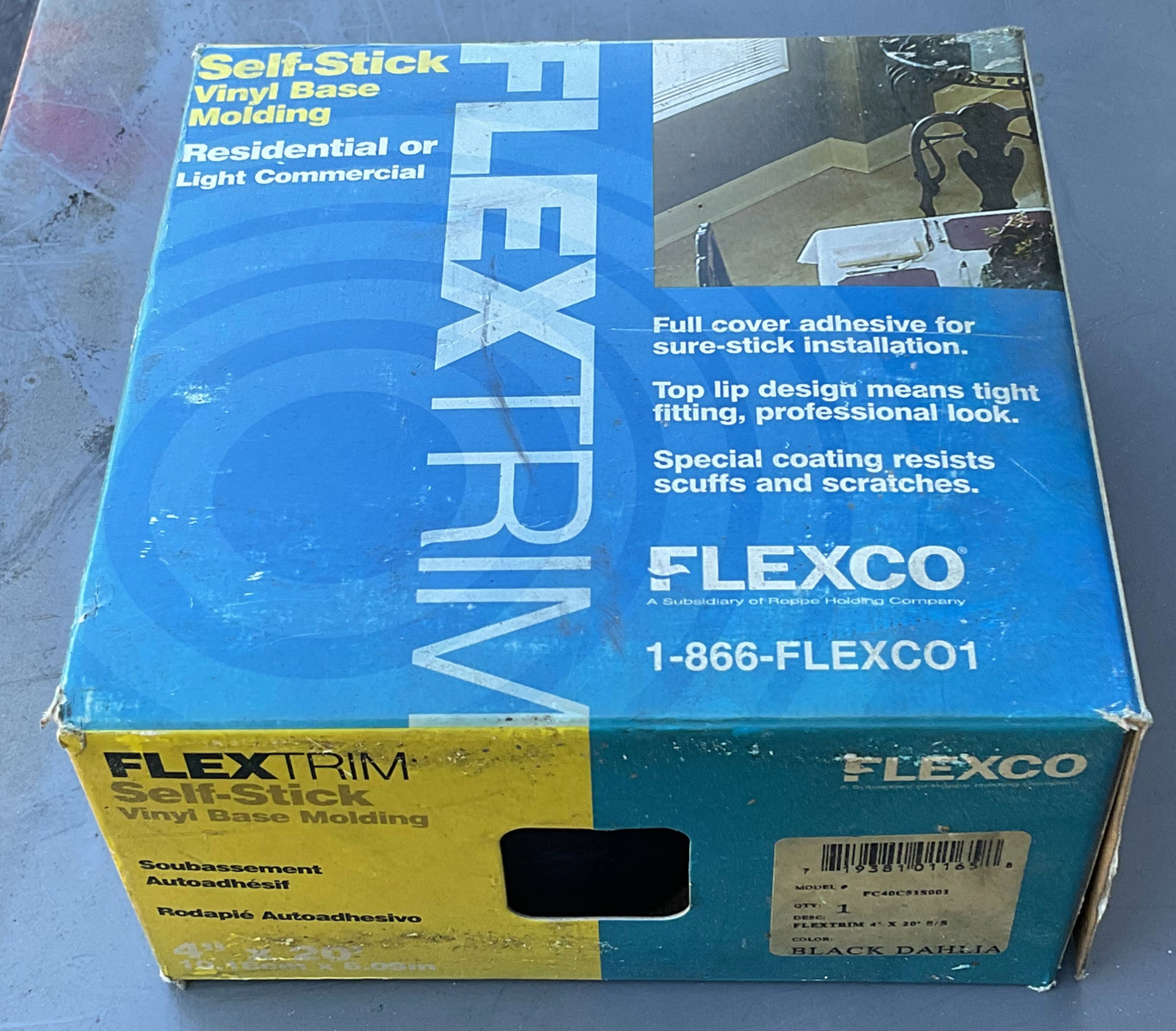 Flexco FlexTrim Self-Stick Vinyl Wall Base Molding - Peel & Stick Cove Base Trim