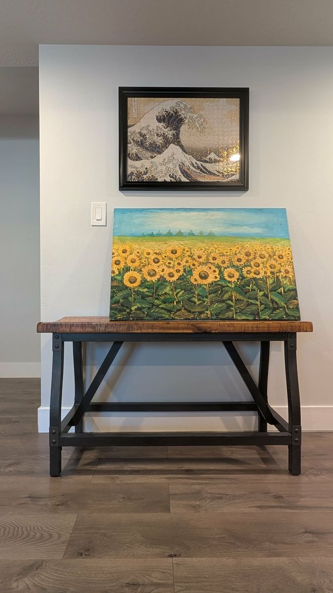 Painting / Sunflower Field Painting / Wall decor