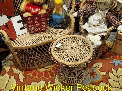 Vintage Wicker Peacock Furniture