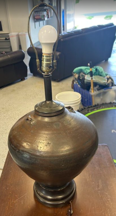 Vintage Pottery Lamp Base – Unique Urn Style – $95 OBO