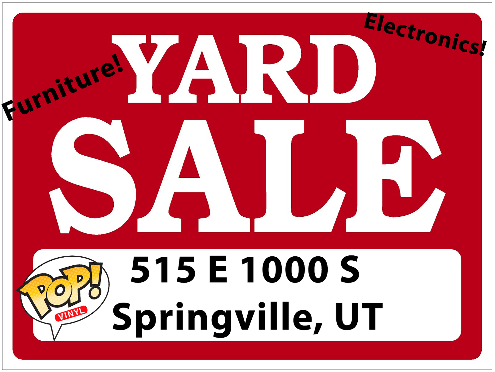 YARD SALE THIS SATURDAY