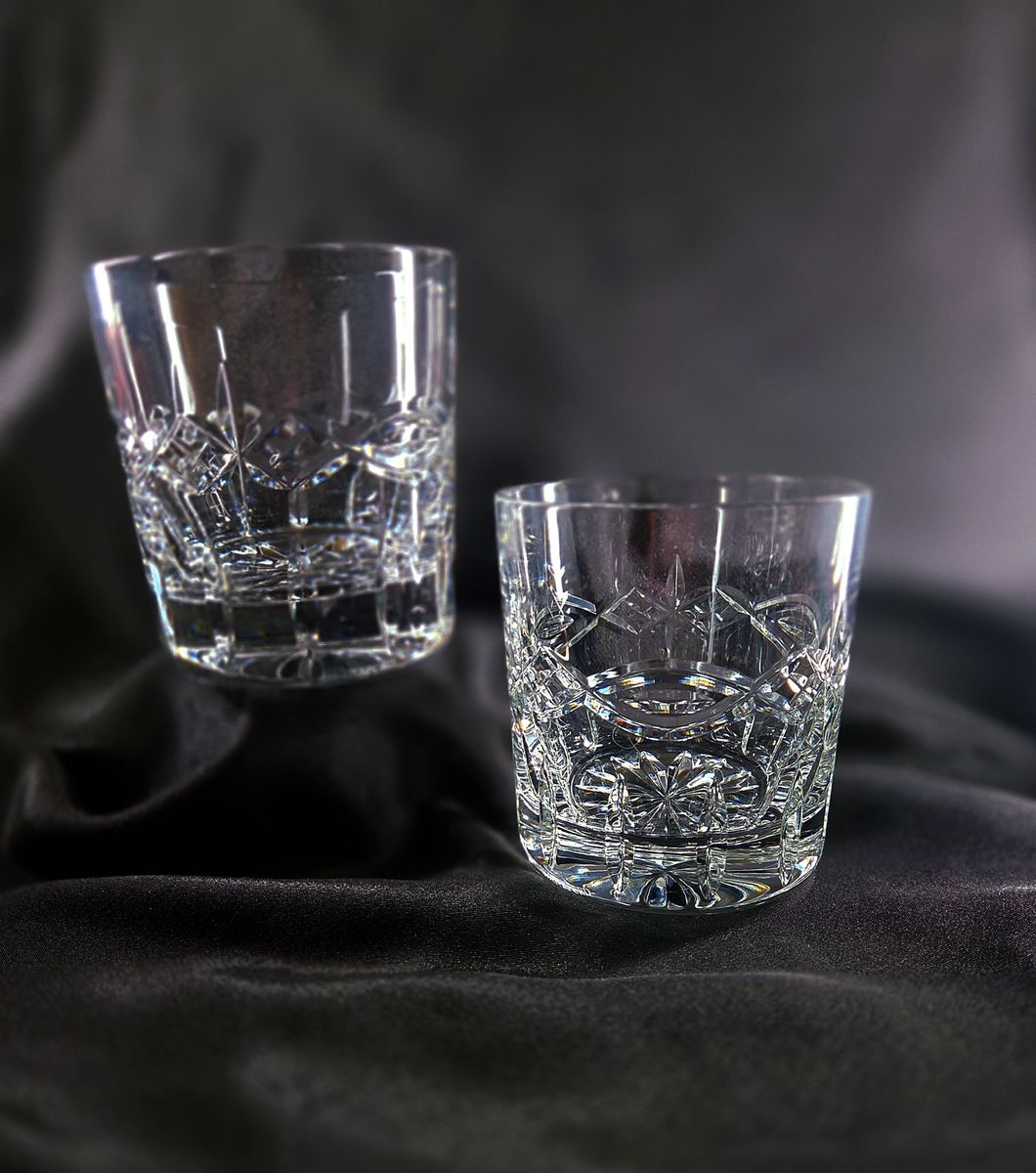 Pair (2) Vintage Irish Waterford Crystal DOLMEN Tumblers – 9oz Old Fashioned