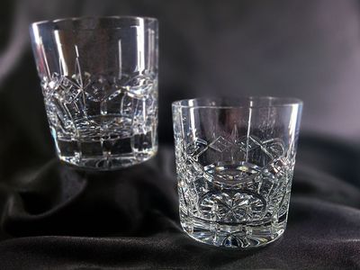 Pair (2) Vintage Irish Waterford Crystal DOLMEN Tumblers – 9oz Old Fashioned