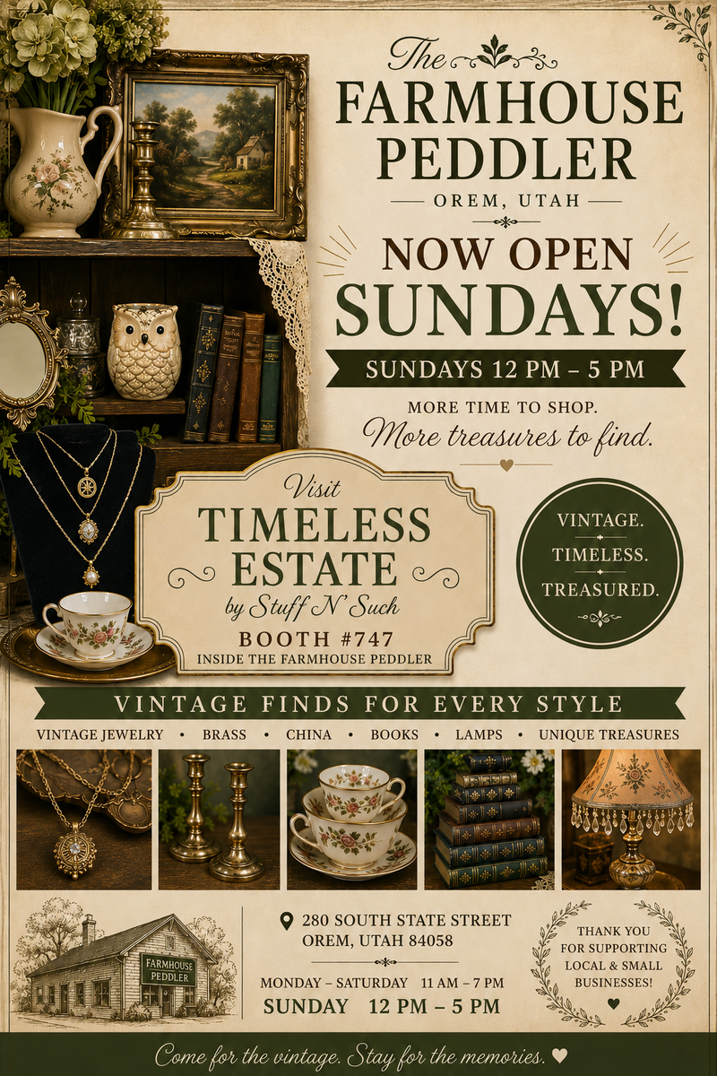 Looking For Something To Do On Sunday. Come Check Out The Farmhouse Peddler - Vintage Items Galore!!