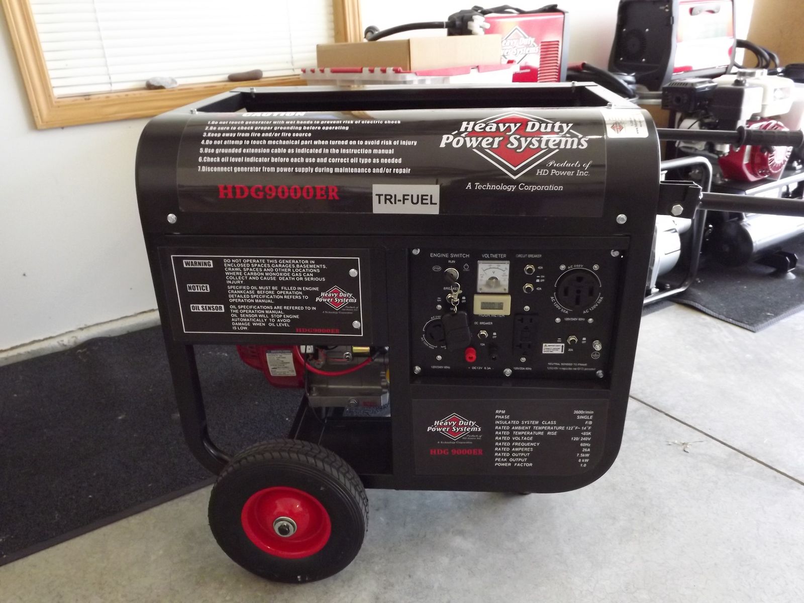 Heavy Duty Power Systems HD 9000ER Tri Fuel 50 AMP Generator With Remote Start