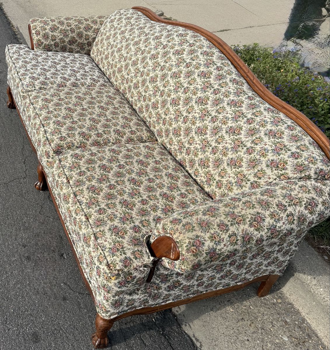 Vintage French Provincial Floral Tapestry Sofa- Need Gone ASAP