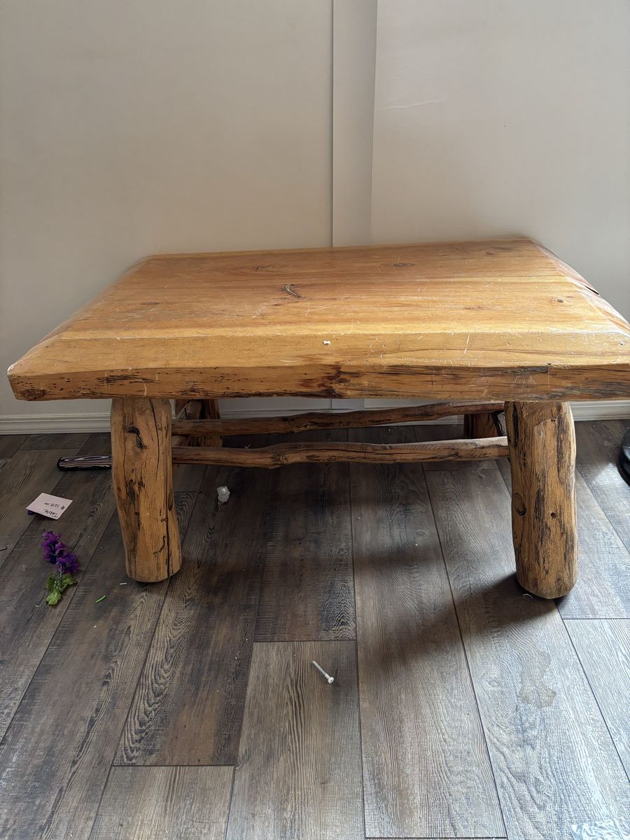Rustic Solid log coffee table