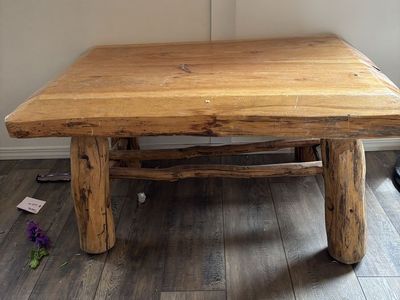 Rustic Solid log coffee table