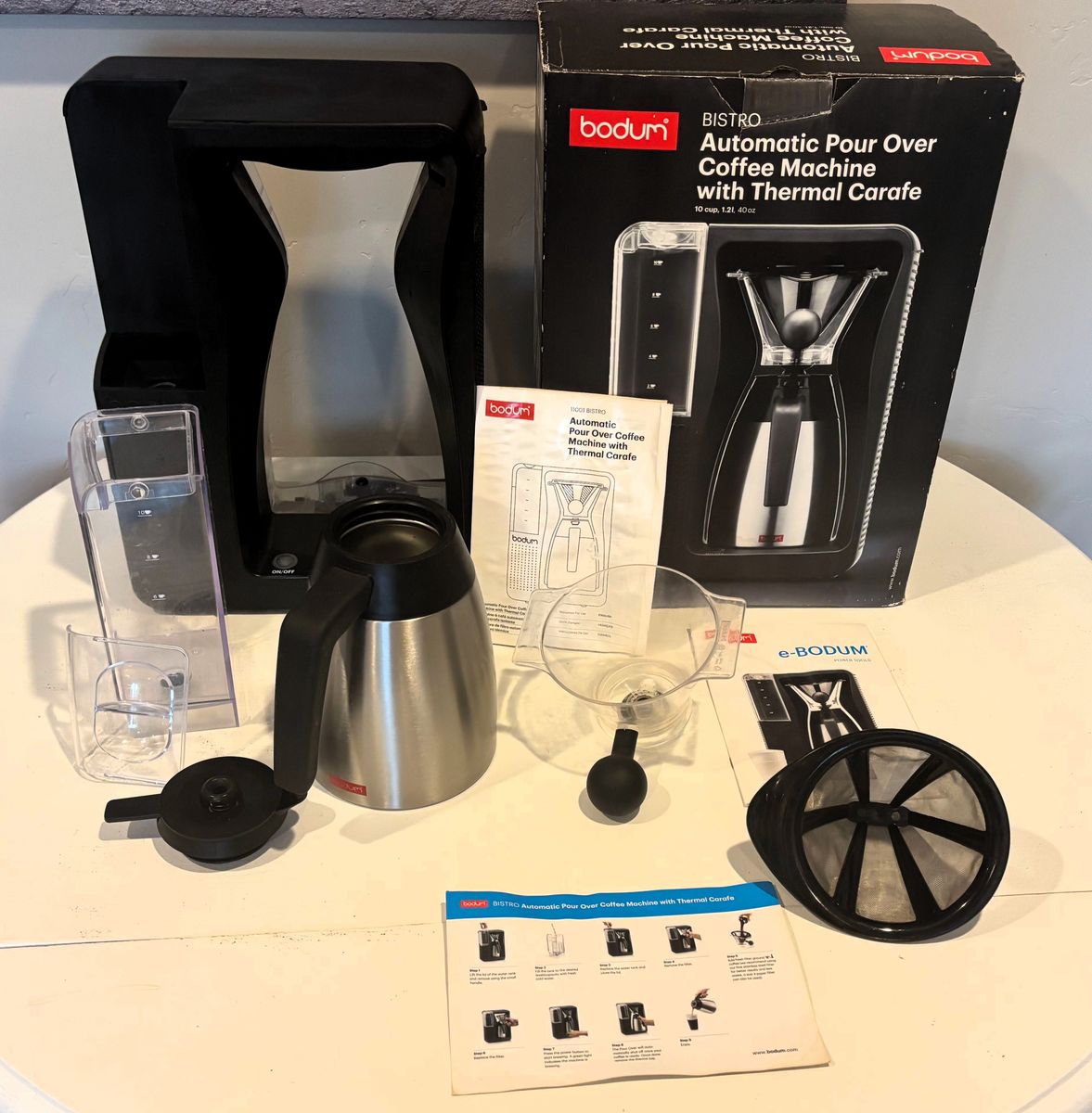 BODUM Bistro 10-Cup Automatic Pour Over Coffee Machine with Thermal Carafe 11001
