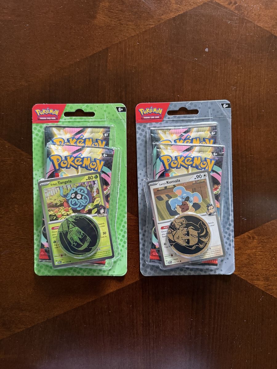 Pokémon TCG Mega Evolution Blister Pack Lot - Erika's Tangela & Larry's Komala