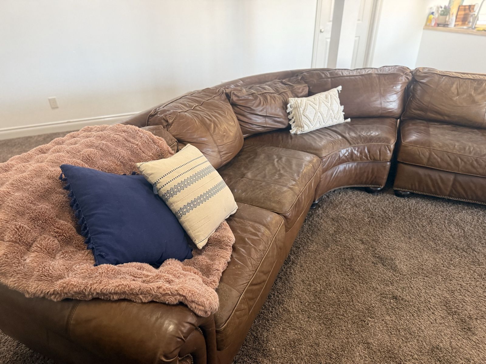 Leather sectional
