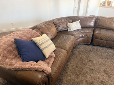 Leather sectional