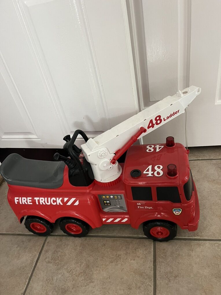 Toddler Kids Ride On Fire Truck With Sounds!