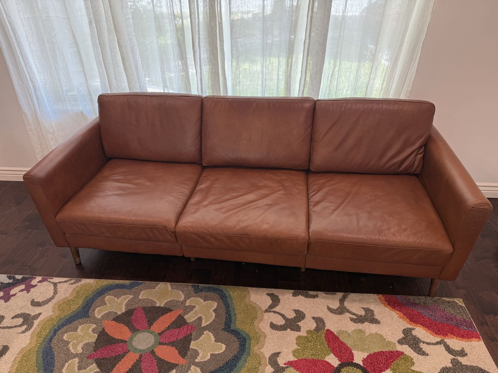 Brown Leather Couch, Excellent Condition
