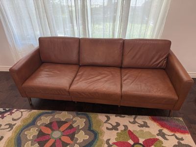 Brown Leather Couch, Excellent Condition