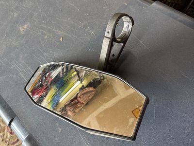 OEM Polaris RZR Rear View Mirror with Roll Cage Clamp Mount