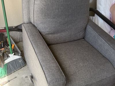 Comfortable Gray Upholstered Recliner Armchair - Great Condition