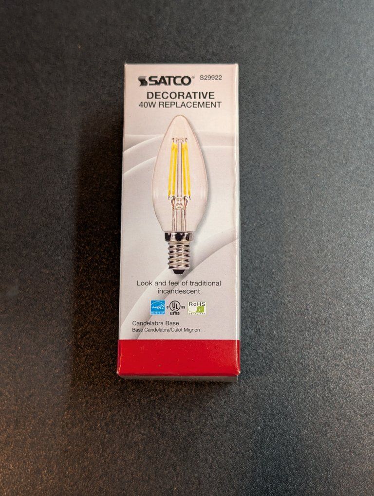 Satco S29922 4W LED Torpedo Bulb 2700K Warm White