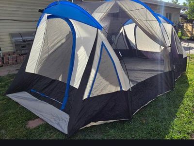 Ozark Trail 10-Person Freestanding Tunnel Tent with Multi-Position Fly