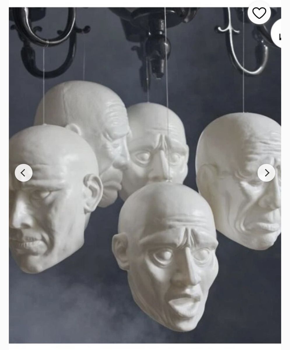 Halloween GRANDIN ROAD Hanging Skull Skeleton Head Blow Mold Home Decor Decoration Yard Prop