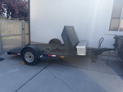 Motorcycle Trailer with Storage Box 2 bikes 7x11 deck