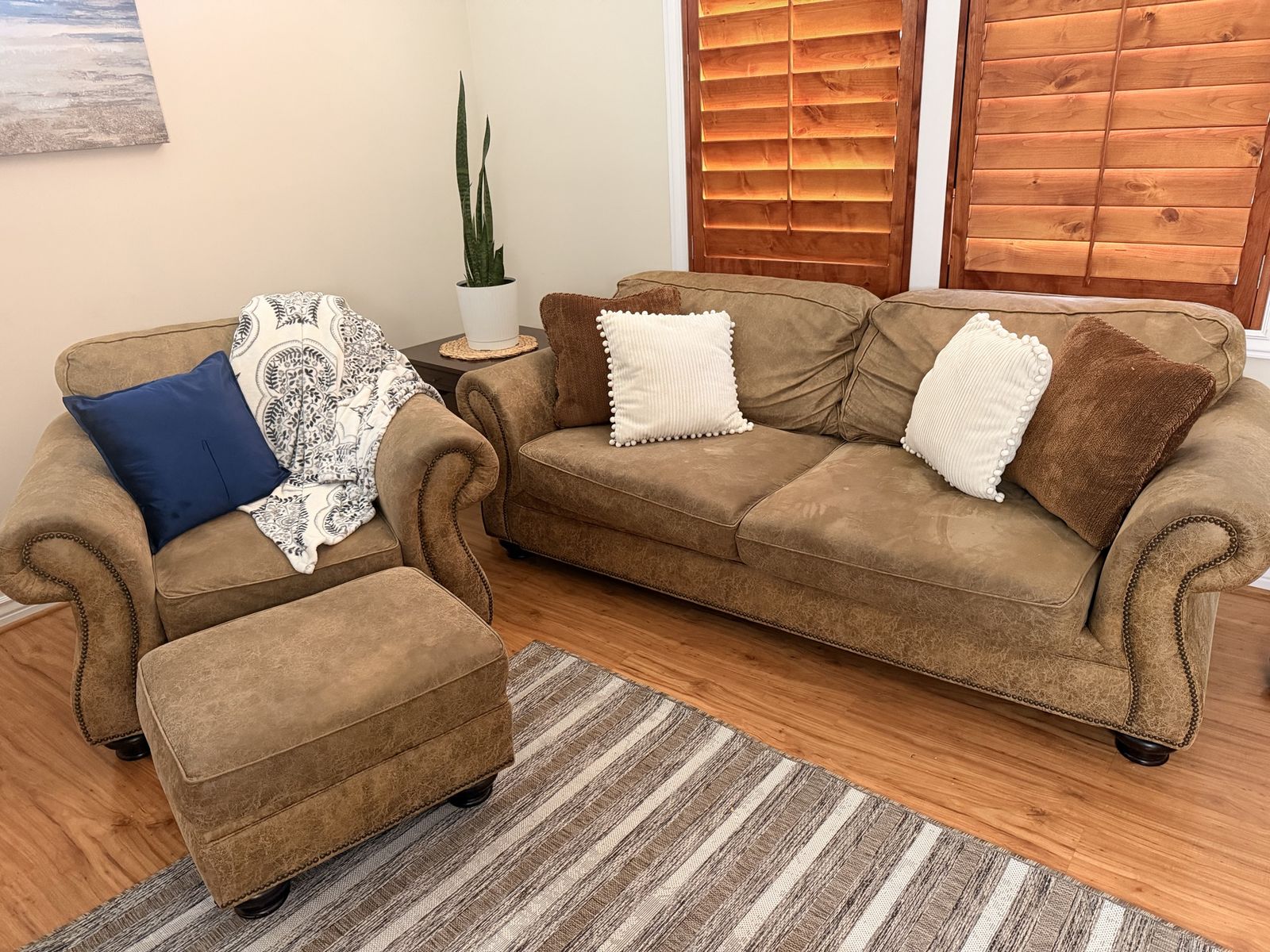 4 piece furniture set - Blonde Leather 