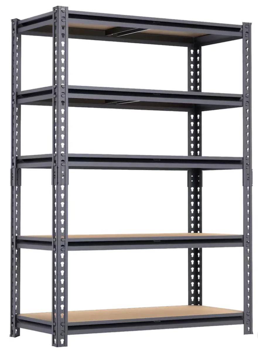 NEW SAMRELAX 5 Tier Storage Shelves, 60" H x 28" W x 12" D Metal Heavy Duty Adjustable