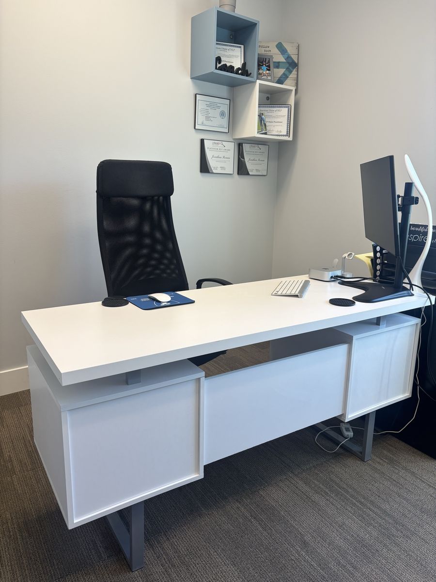 White Floating top office desk
