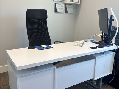 White Floating top office desk
