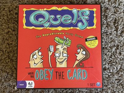 Quelf The Unpredictable Party Game Adult Board Game Complete Set