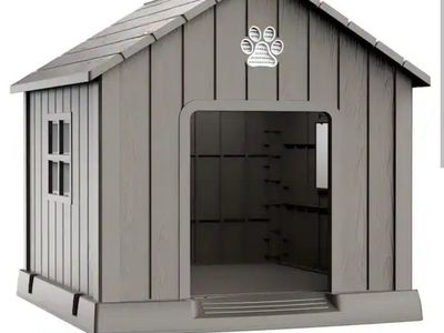 BRAND NEW DOG HOUSE IN BOX FOR OUTDOOR & INDOOR COLOR GRAY EXTRA LARGE