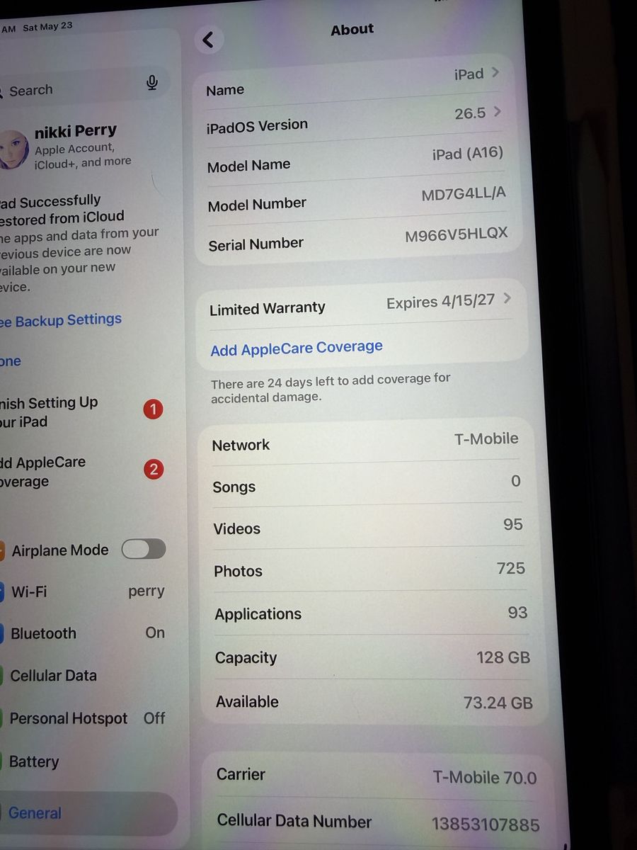 iPad a16 (T-Mobile) or WiFi