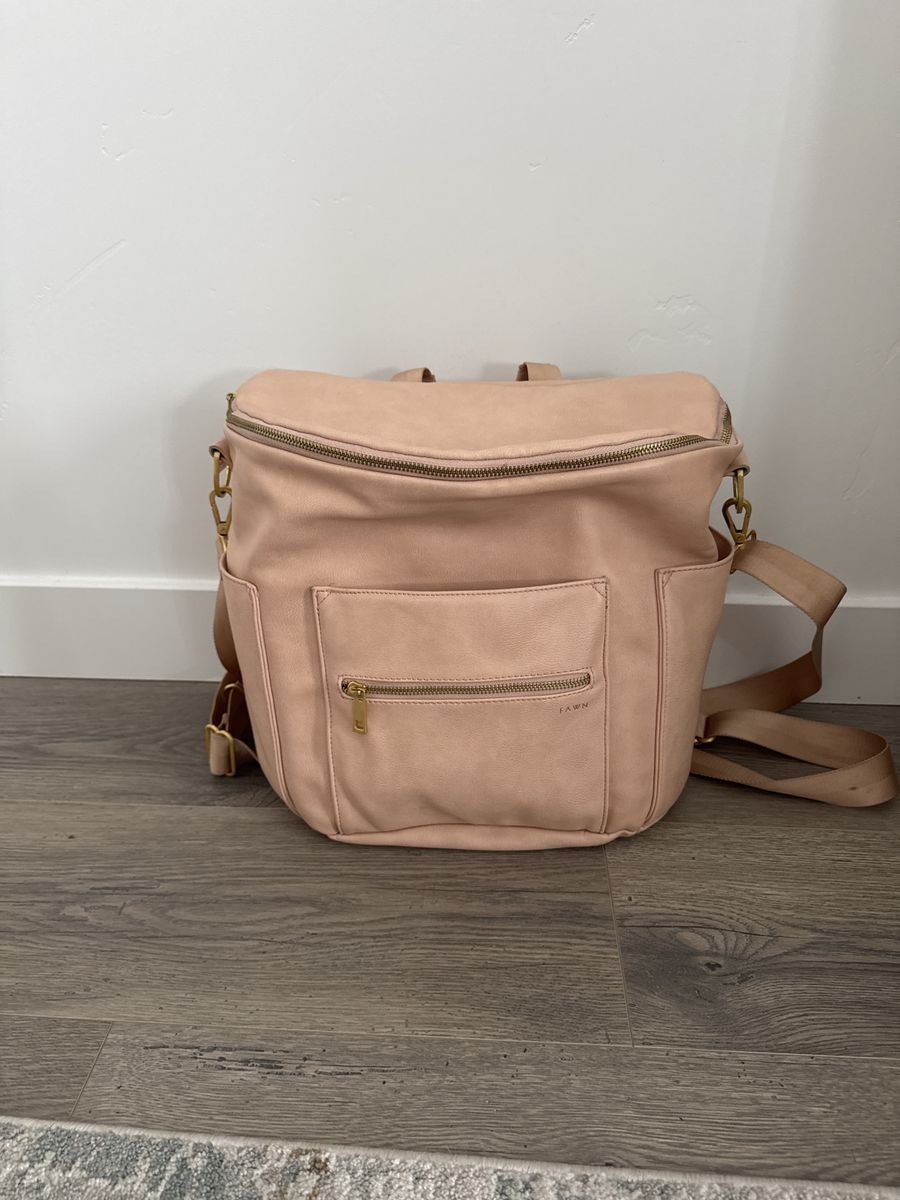 Fawn Design Original Diaper Bag - Peach/Rose Gold Hardware - Rare Discontinued Color
