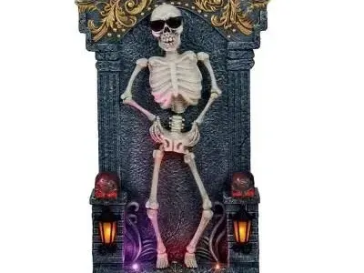Halloween Dancing Skeleton Blow Mold Tombstone Graveyard Cemetery Home Decor Decoration Prop
