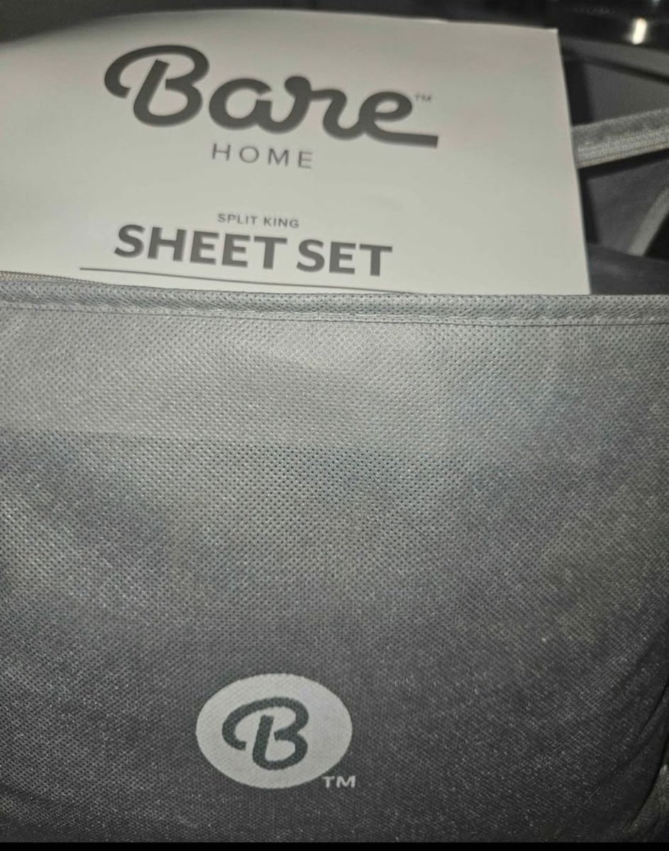 Bare Home Split King Sheet set Gray