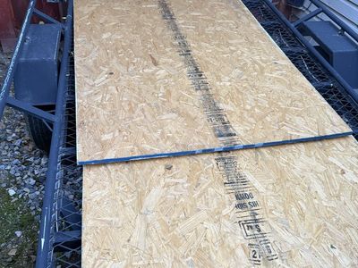 3/4 inch plywood. One full sheet & 1/2 sheet.