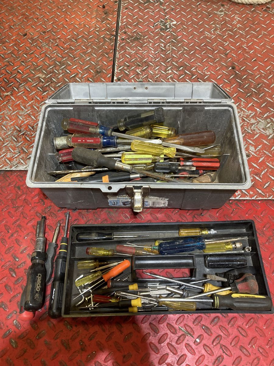 Toolbox full. Screwdrivers-nut drivers