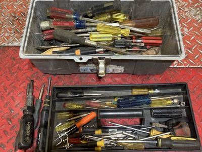 Toolbox full. Screwdrivers-nut drivers