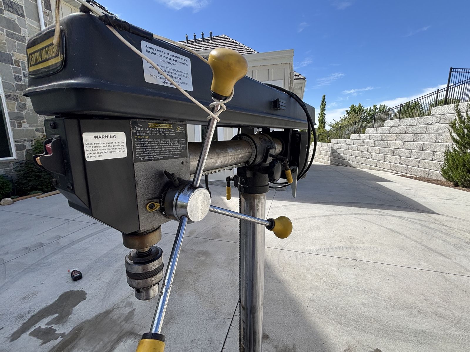 Central Machinery 13" 5-Speed Floor Radial Drill Press for Wood & Metalworking NEED GONE $650 OBO