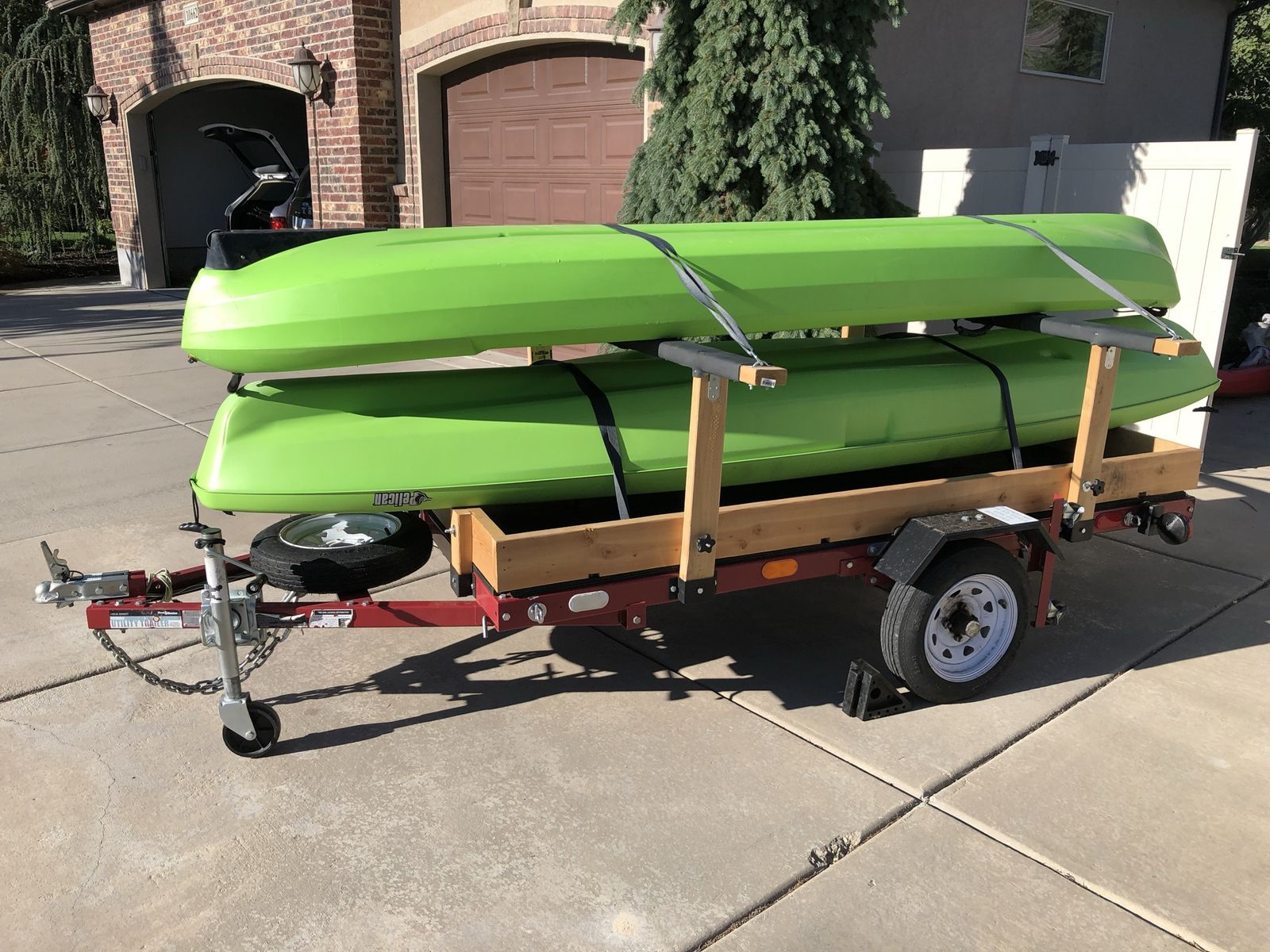 2 Kayaks Plus Kayak Trailer