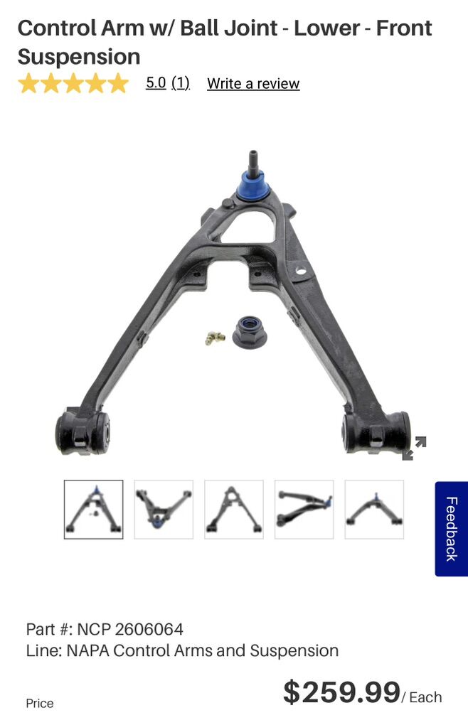 NAPA Control Arm w/ Ball Joint 2606064