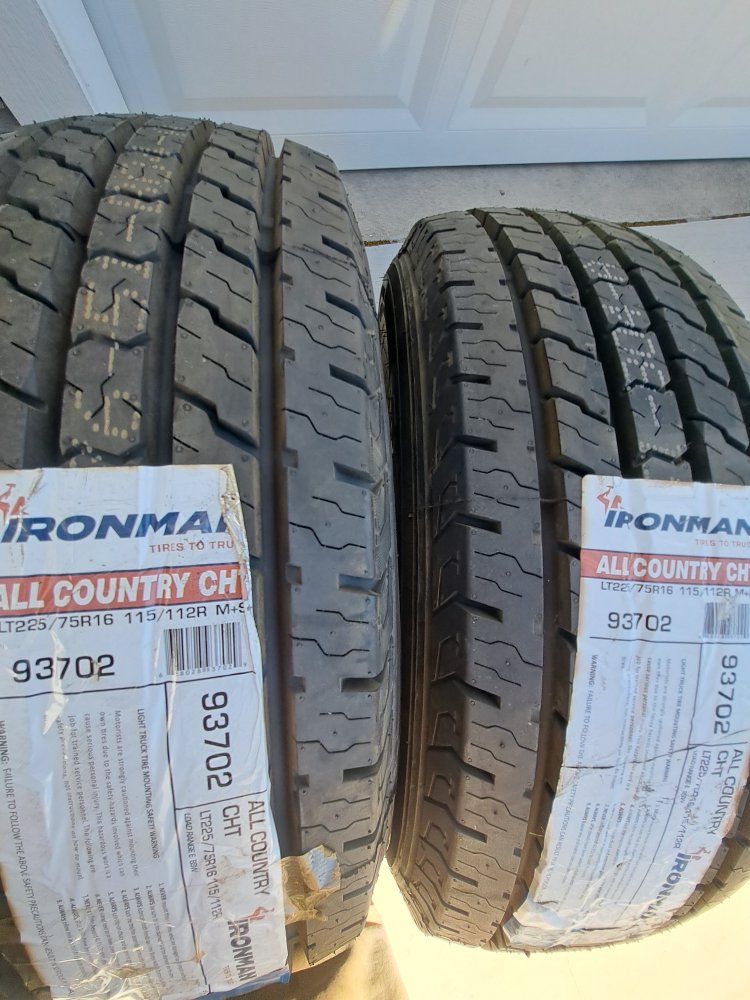 2. new. LT 225/75/16. Iron Man. HD tires