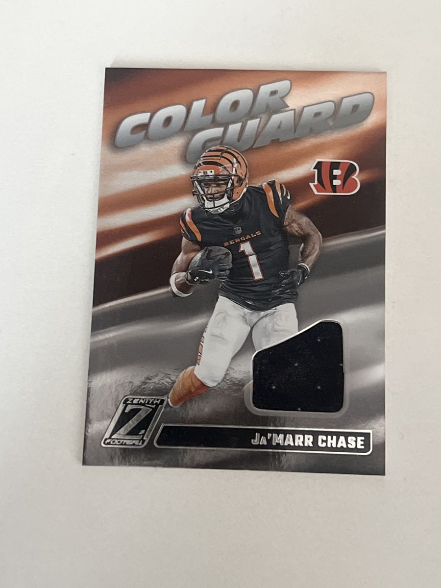 2024 Panini Zenith Football Ja'Marr Chase Color Guard Relic Jersey Card #CG15