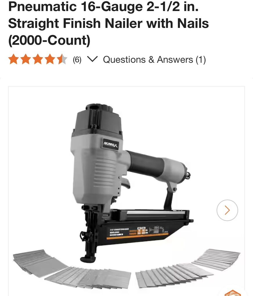 Numax Finish Nailer (new nail gun)